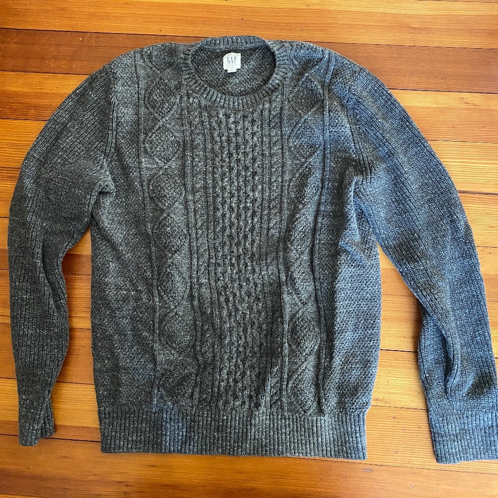 Grey Cable Knit Sweater